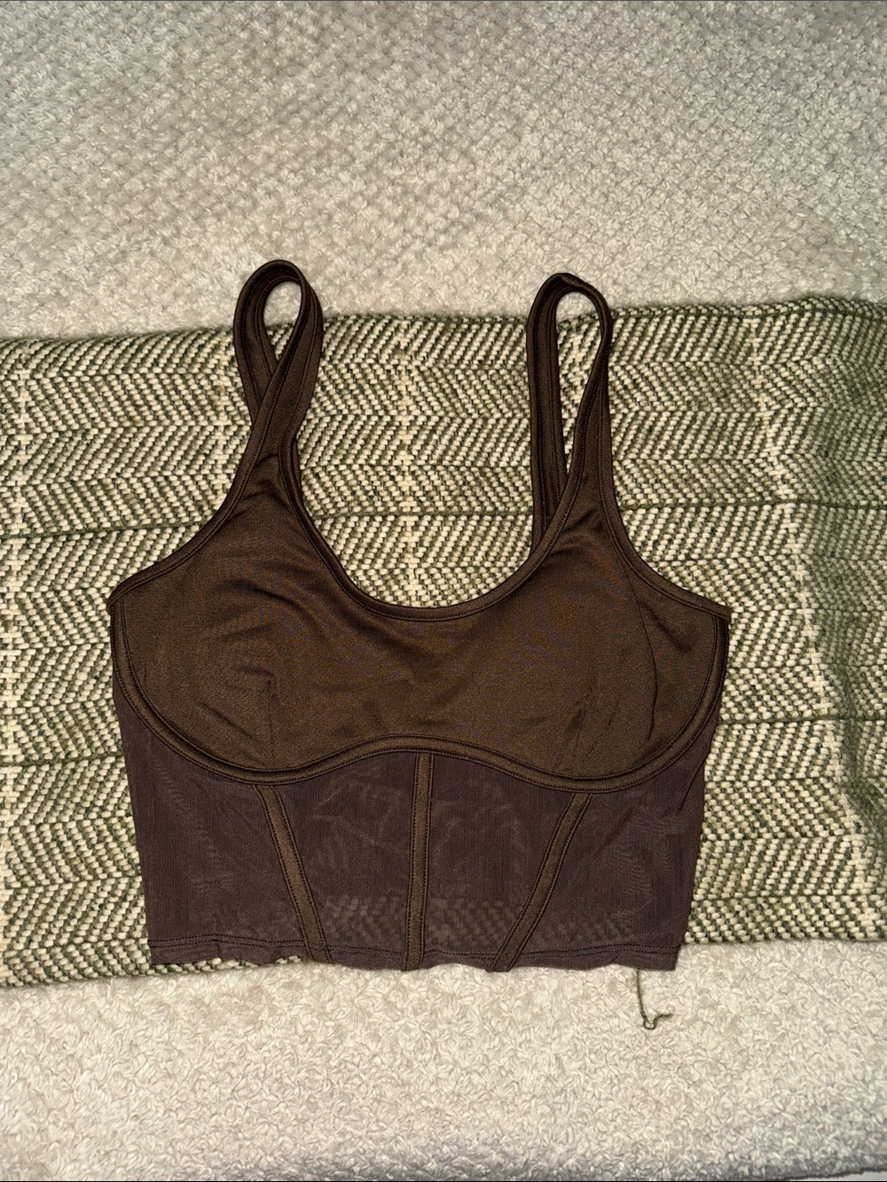 Alo Women’s Brown Longline Bralette Crop Top